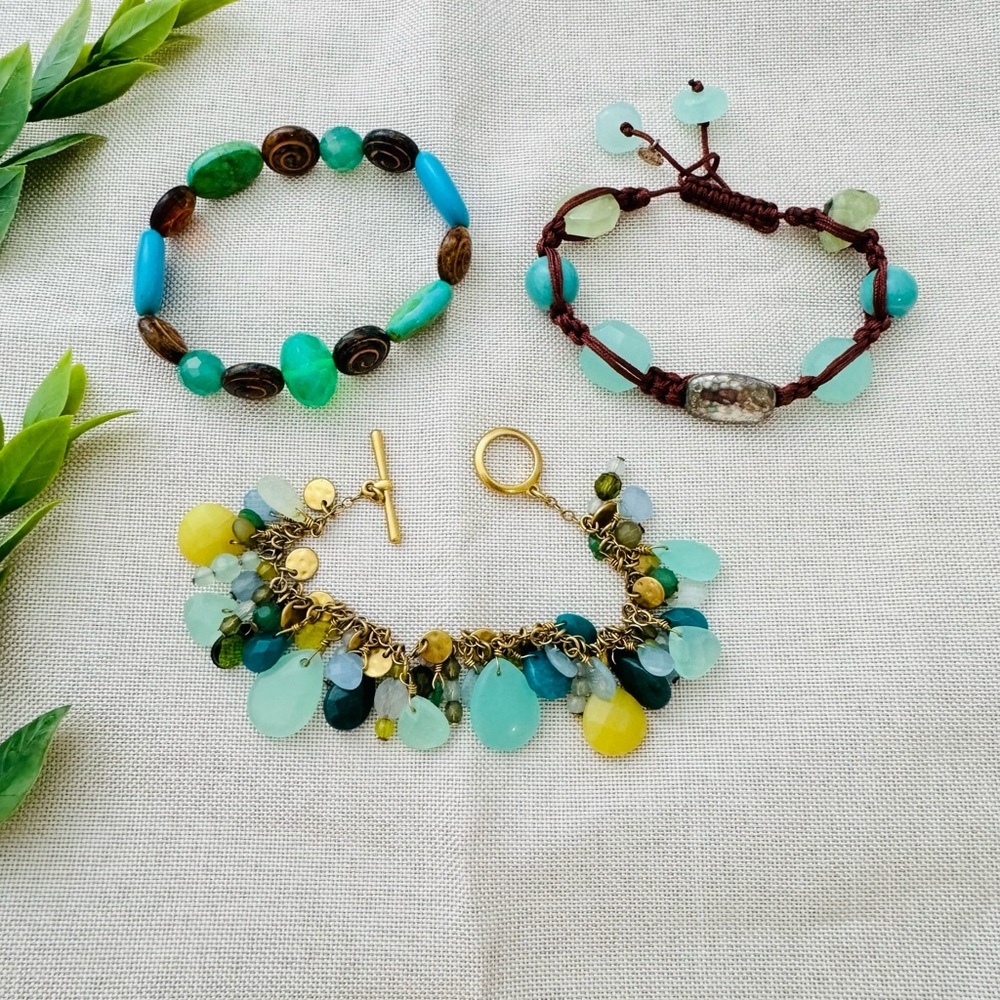 Crystal Gemstone Bracelet Bundle Beachy Boho Fest… - image 4